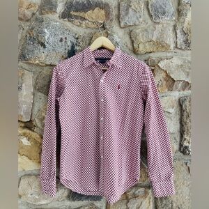 Polo Ralph Lauren red and white gingham checked cotton button down shirt